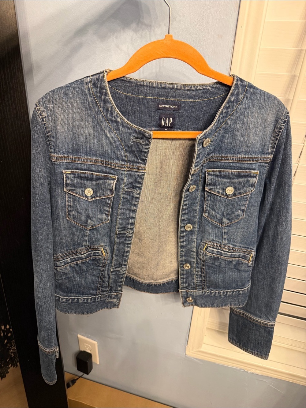 GAP Blue Denim Button-Front Jacket - Picture 2 of 7